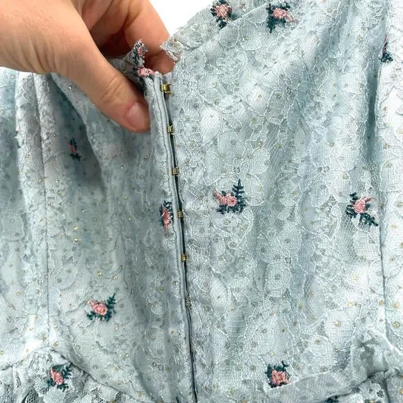 MAJORELLE Aisling lace tiered‎ Gown dress in Baby Blue Size S